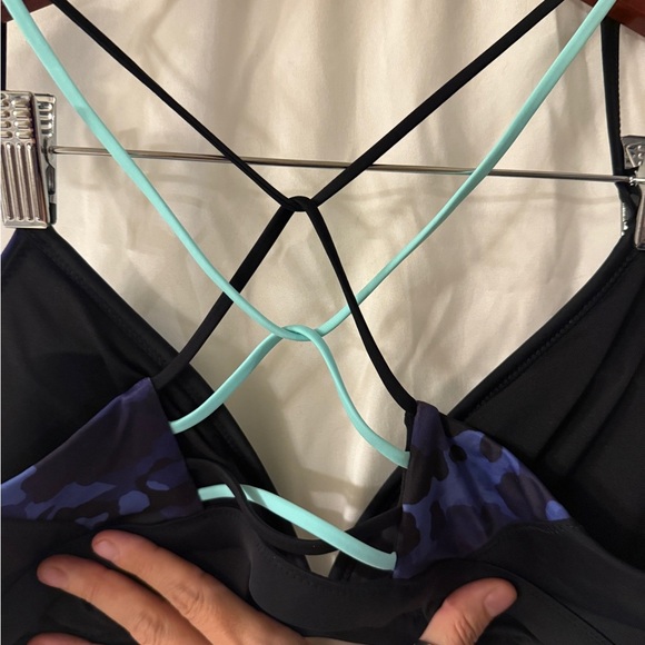 Athleta Women's Blue and Black camo swimsuit top - Picture 4 of 5